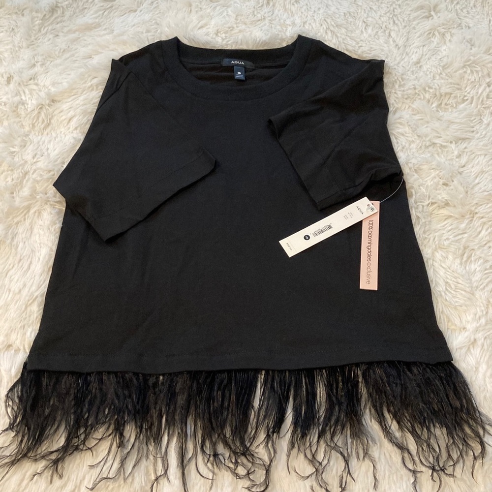 AQUA T-shirt with feathers